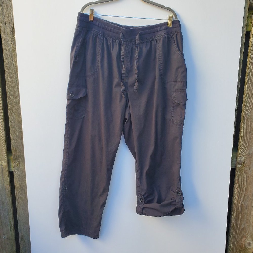 Woman Within 20W Black Convertible cargo pant